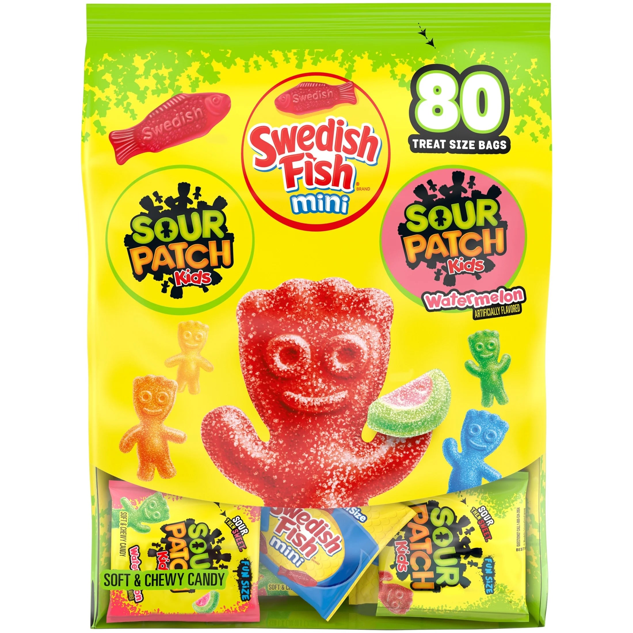 and SWEDISH FISH Mini Soft & Chewy Candy Variety Pack, Bulk Candy, 80 Snack Packs