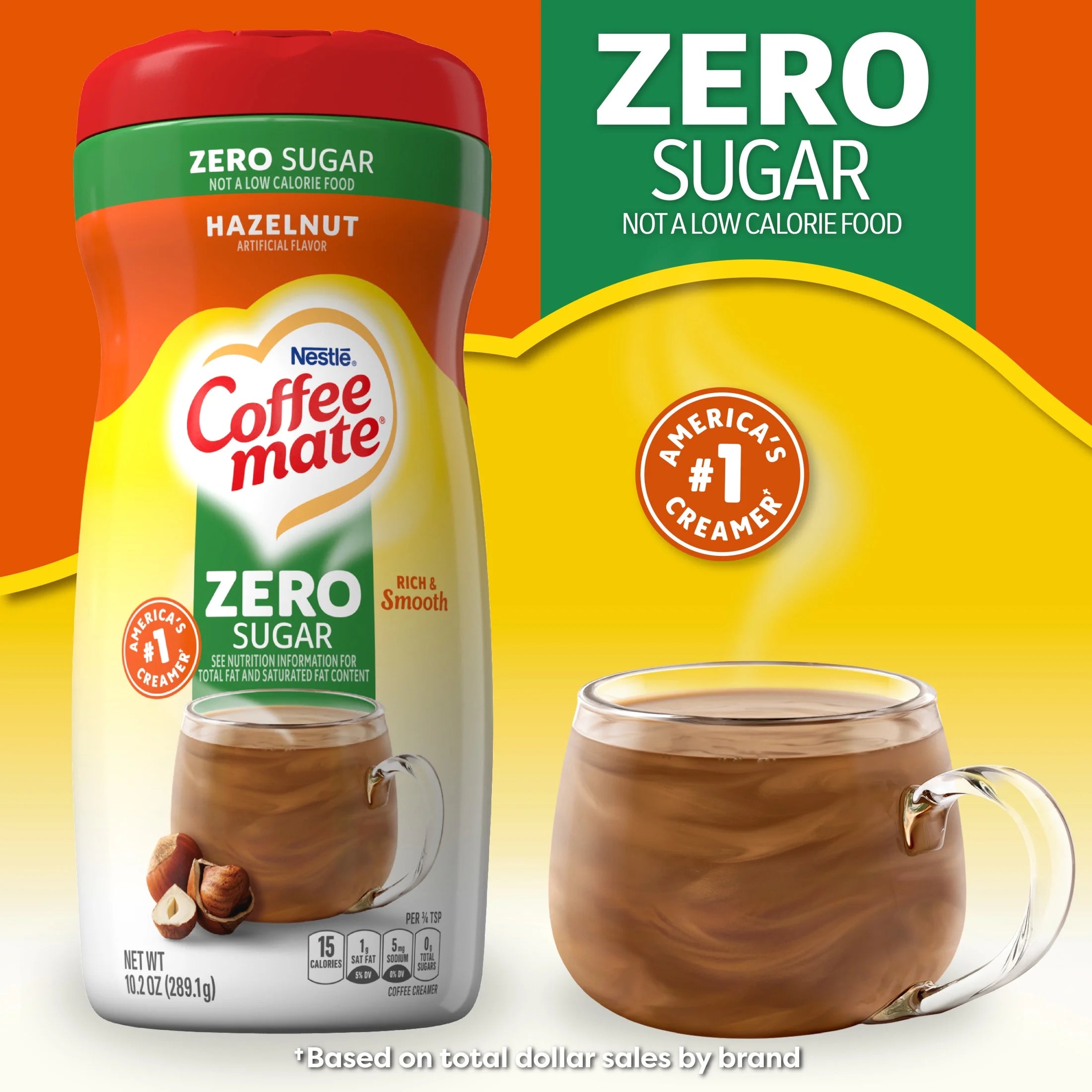 Hazelnut Sugar-Free Powder Coffee Creamer, 10.2 Oz