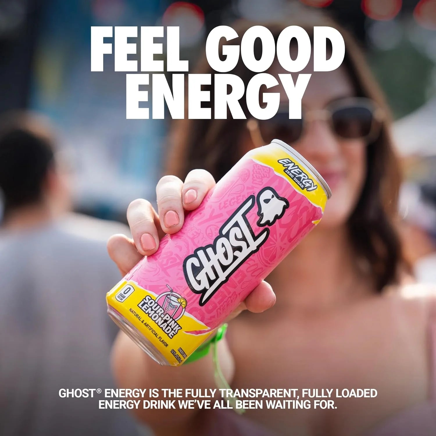 Zero Sugar Energy Drink, Sour Pink Lemonade, 16 Oz Can, 12 Pk
