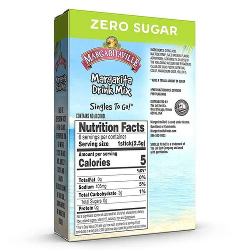 Margaritaville Singles to Go Drink Mix Pack of 3 Sugar Free 18 Servings