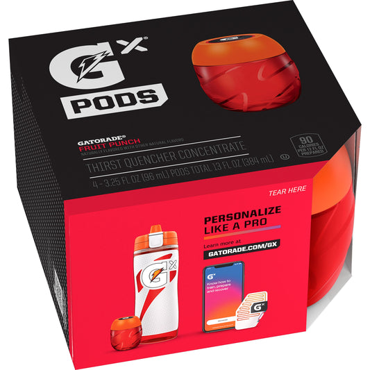 GX Pods Thirst Quencher Concentrate Fruit Punch 3.25 Oz, 4 Count