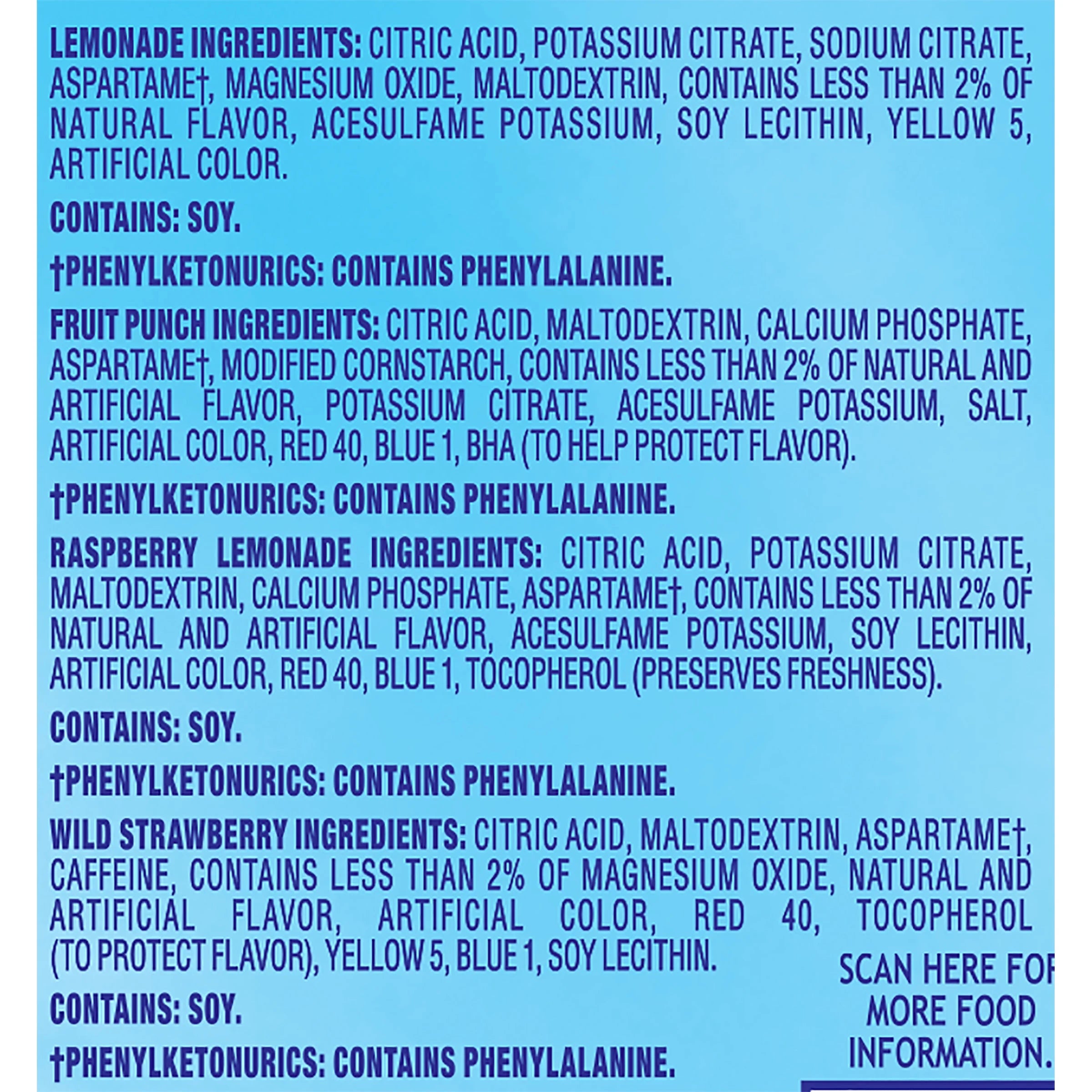 Lemonade, Fruit Punch, Raspberry Lemonade & Wild Strawberry Powdered Drink Mix Variety Pack, 60 Ct On-The-Go-Packets