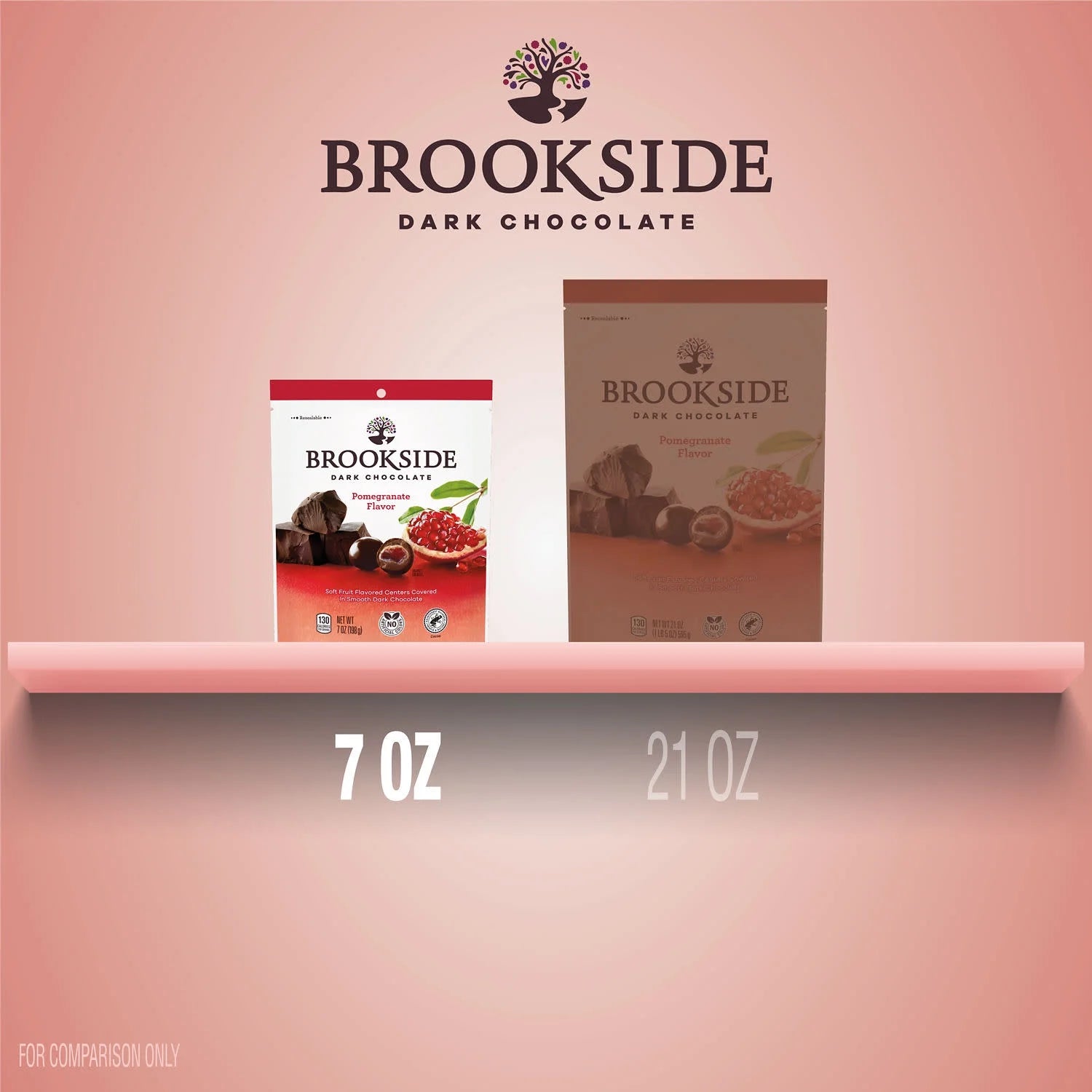 Dark Chocolate and Pomegranate Flavored Snacking Chocolate, Bag 7 Oz