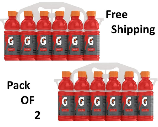 Gatorade Thirst Quencher Fruit Punch Sports Drinks, 12 Fl Oz, 12 Ct Bottles 2 PK