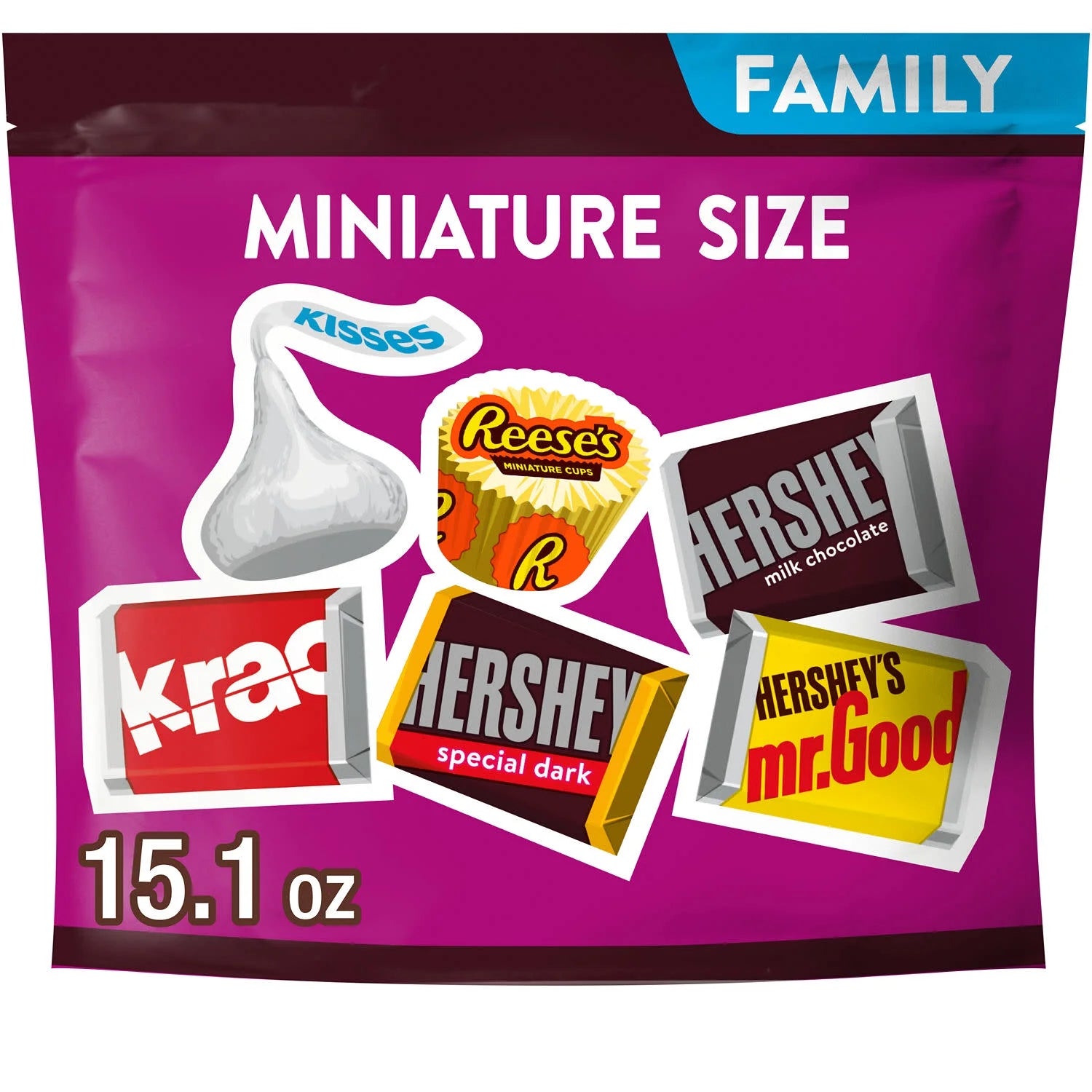 Miniatures Assorted Chocolate Candy, Family Pack 15.1 Oz