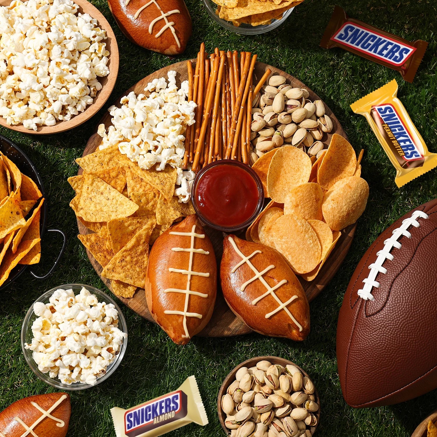 Fun Size Football Chocolate Bars Variety Pack, Party Size - 24.02 Oz Candy Bag