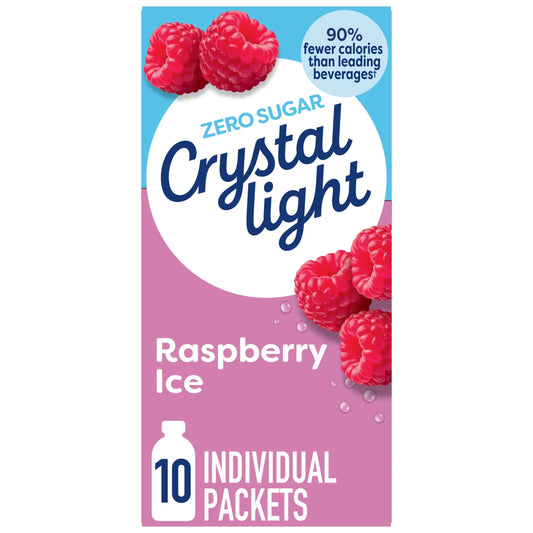 Drink Mix, 10 Packets, for Convenient On-The-Go Flavorful Hydration, Raspberry Ice Artificial Flavor, Zero Sugar, 0.6 Oz