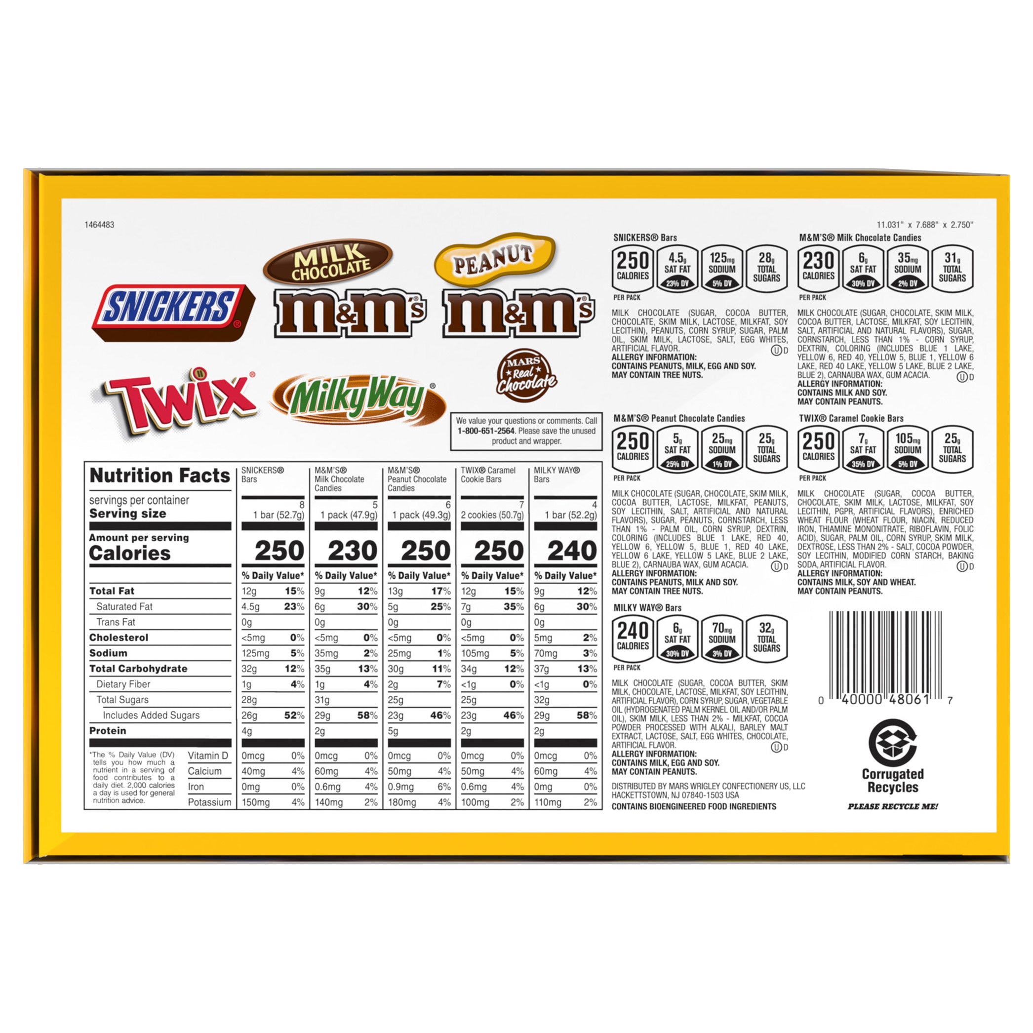 M&M'S, Snickers and More Chocolate Candy Bars, Variety Pack, 30-Count