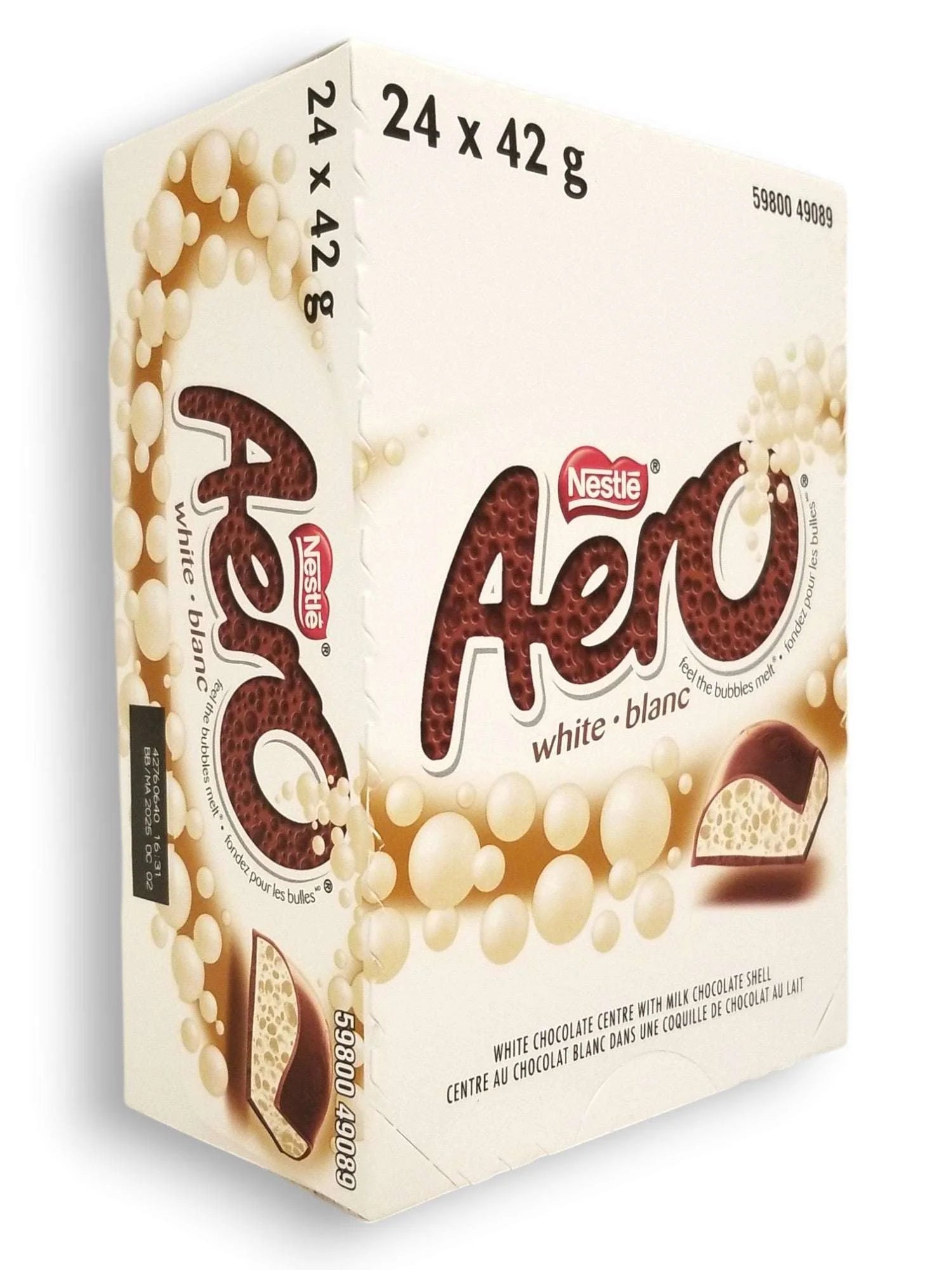 AERO White Chocolate Bars 24-Pack Box (42G) Canadian-Australian