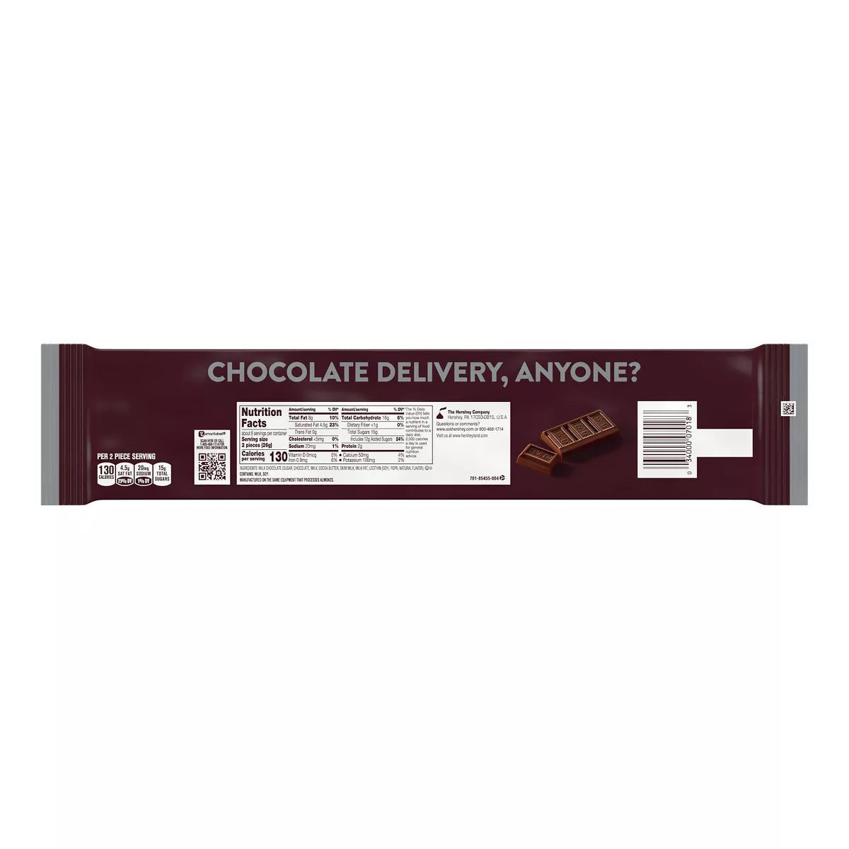 Hershey'S Milk Chocolate Snack Size  Bars - 5.4Oz/12Ct