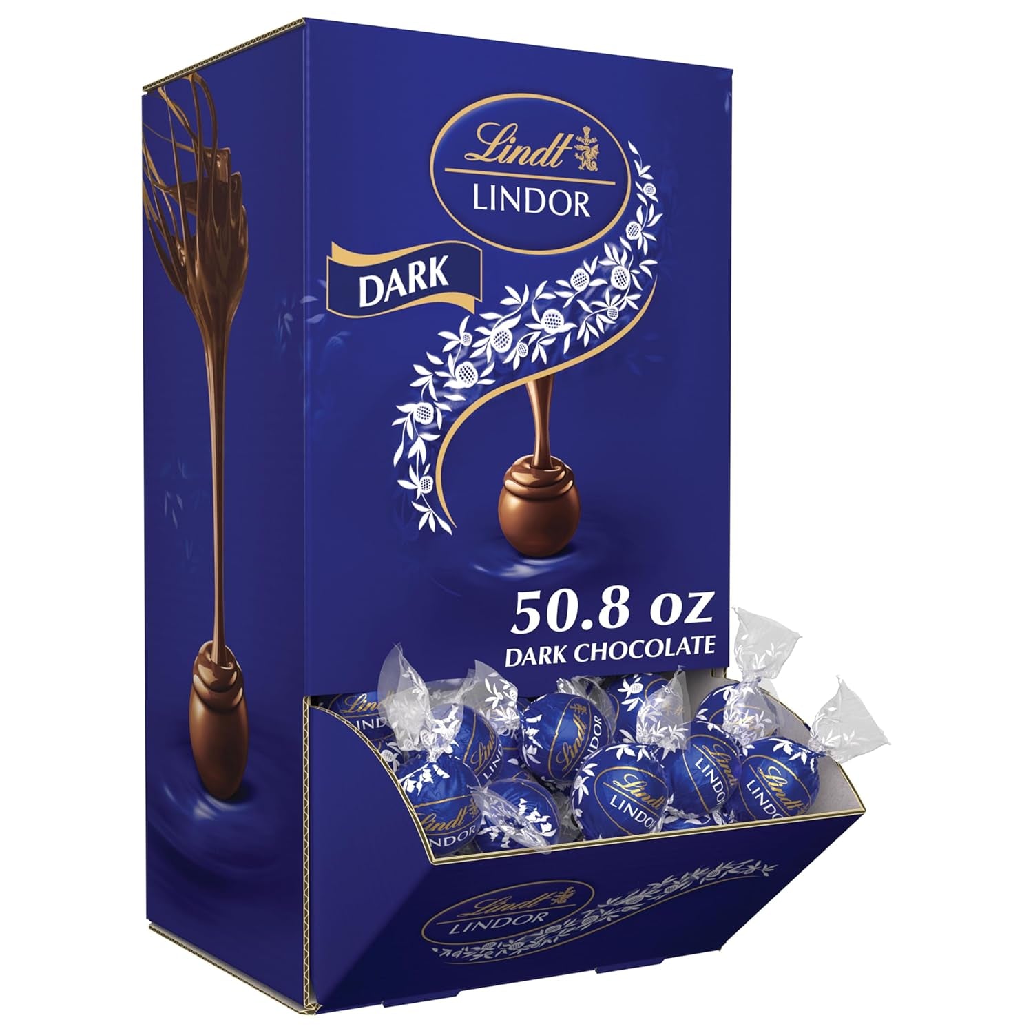 LINDOR Dark Chocolate Candy Truffles, Dark Chocolate with Smooth, Melting Truffle Center, 50.8 Oz., 120 Count