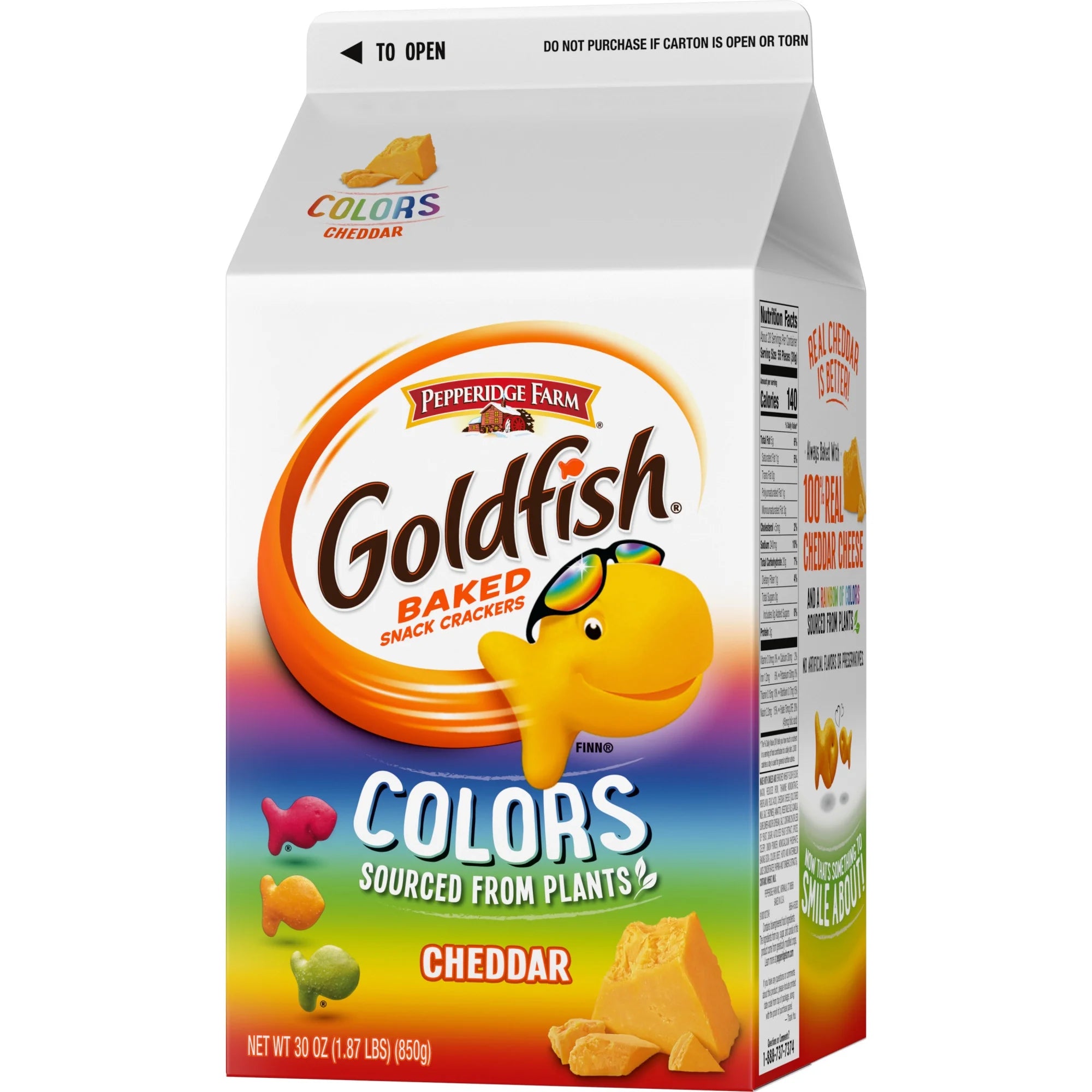 Colors Cheddar Cheese Crackers, Baked Snack Crackers, 30 Oz Carton