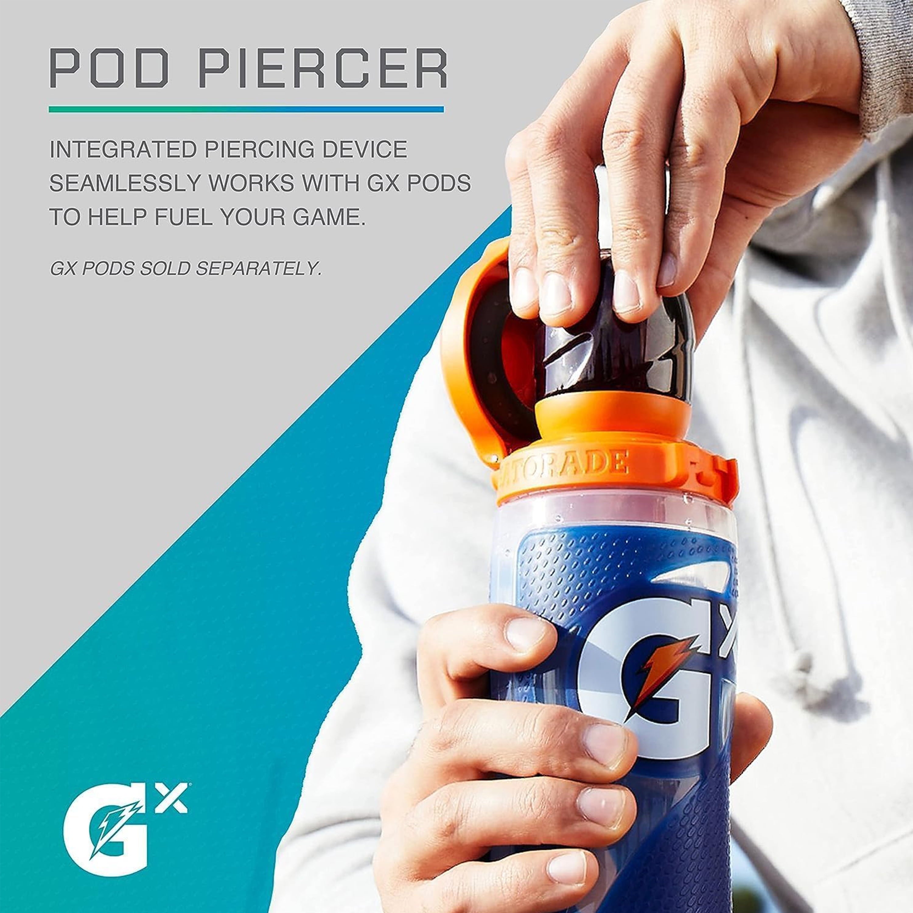 Gx Miami Dolphins NFL 30 Fl Oz Non Slip Squeeze Water Bottle, Gx Hydration System