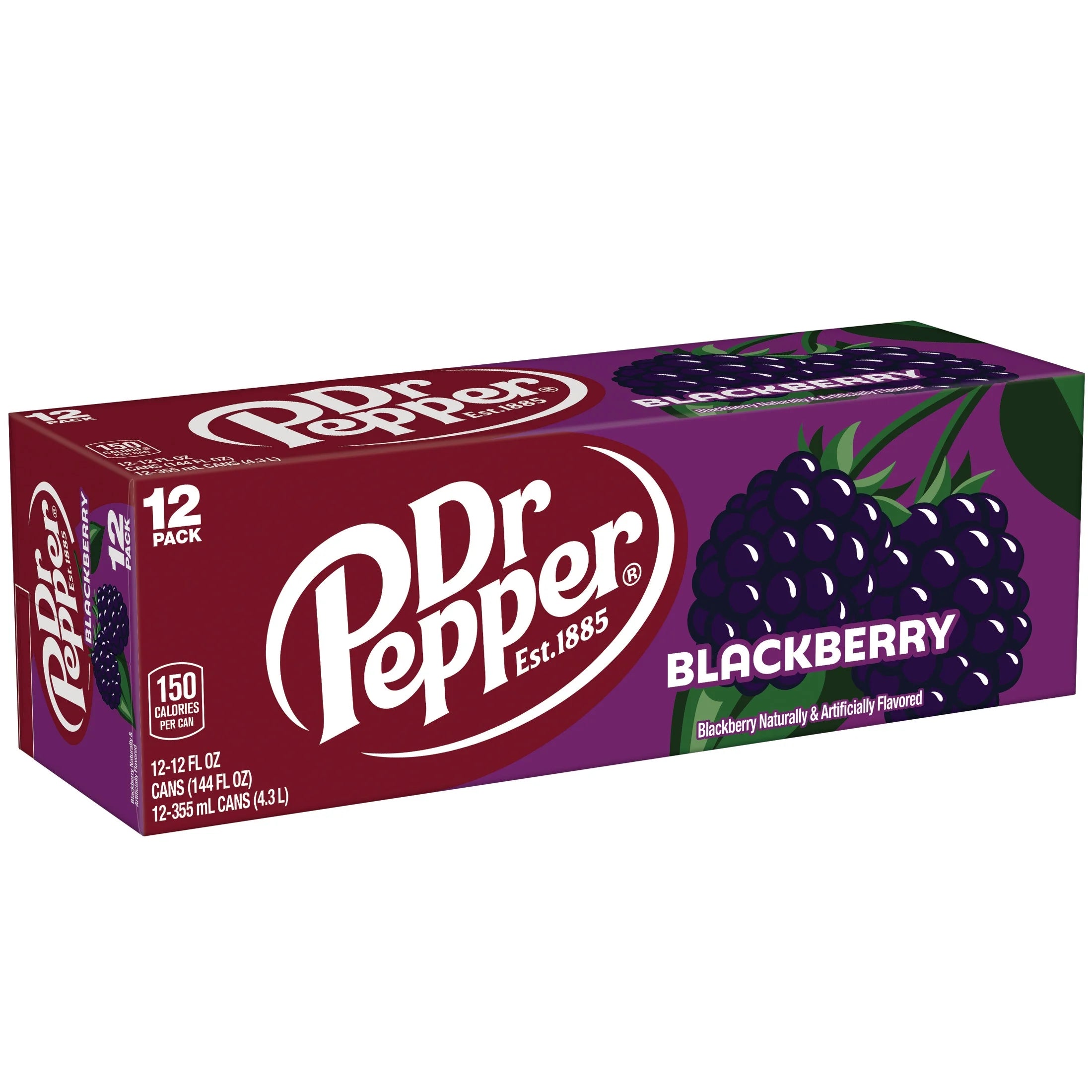 Dr Pepper Blackberry Soda Pop, 12 Fl Oz, 12 Pack Cans