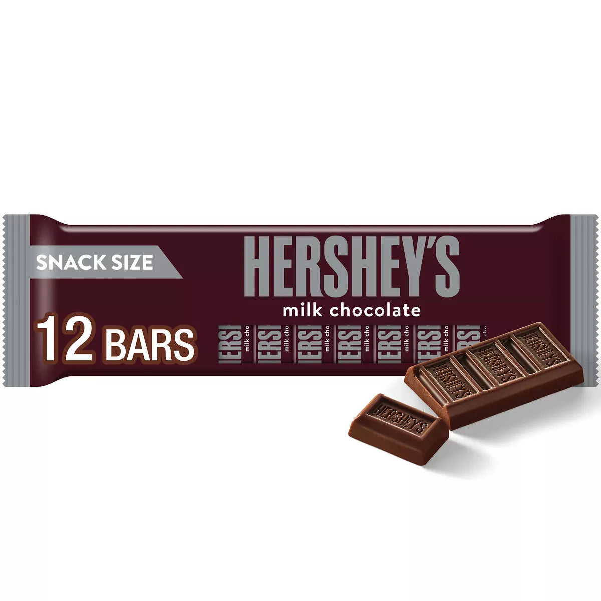 Hershey'S Milk Chocolate Snack Size  Bars - 5.4Oz/12Ct