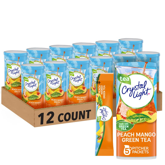 Crystal Light Sugar-Free Peach Mango Green Tea Naturally Flavored Powdered Drink