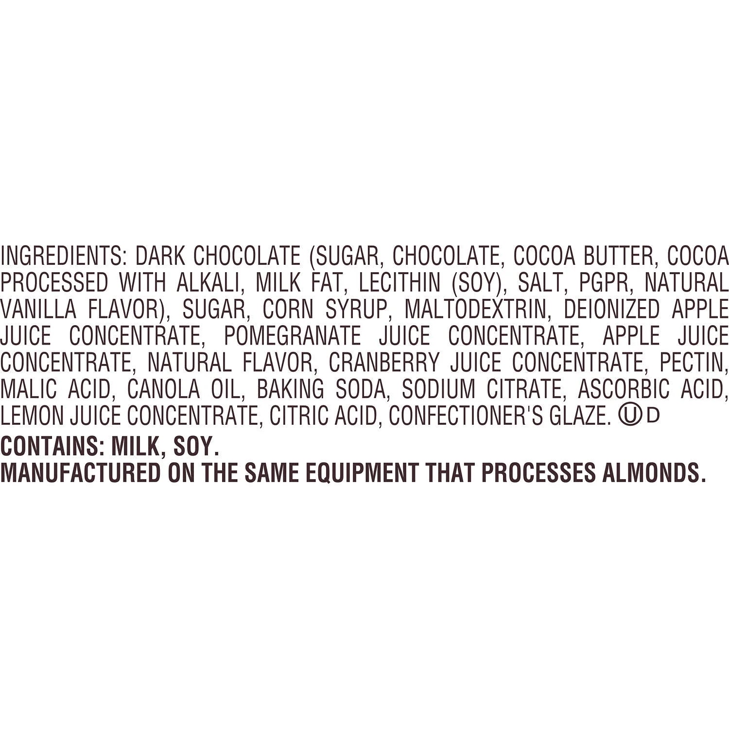 Dark Chocolate and Pomegranate Flavored Snacking Chocolate, Bag 7 Oz