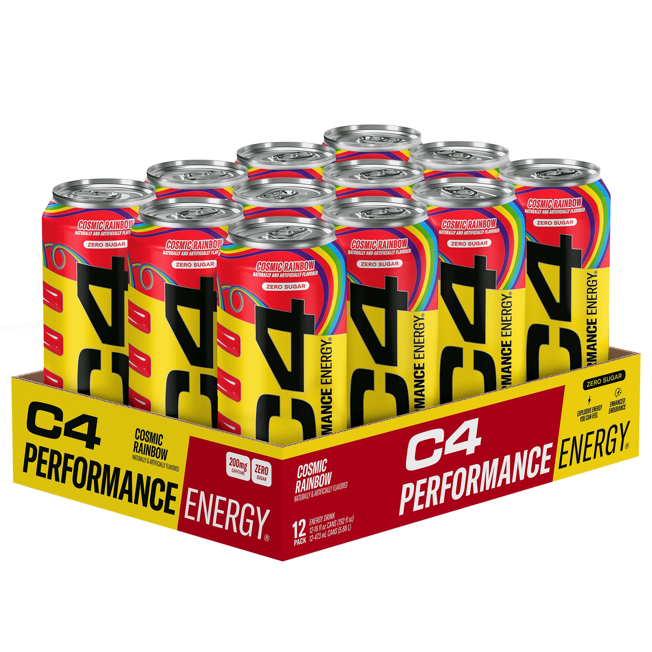 C4 Energy Drink, Cosmic Rainbow, 16 Fl Oz, 12-Count