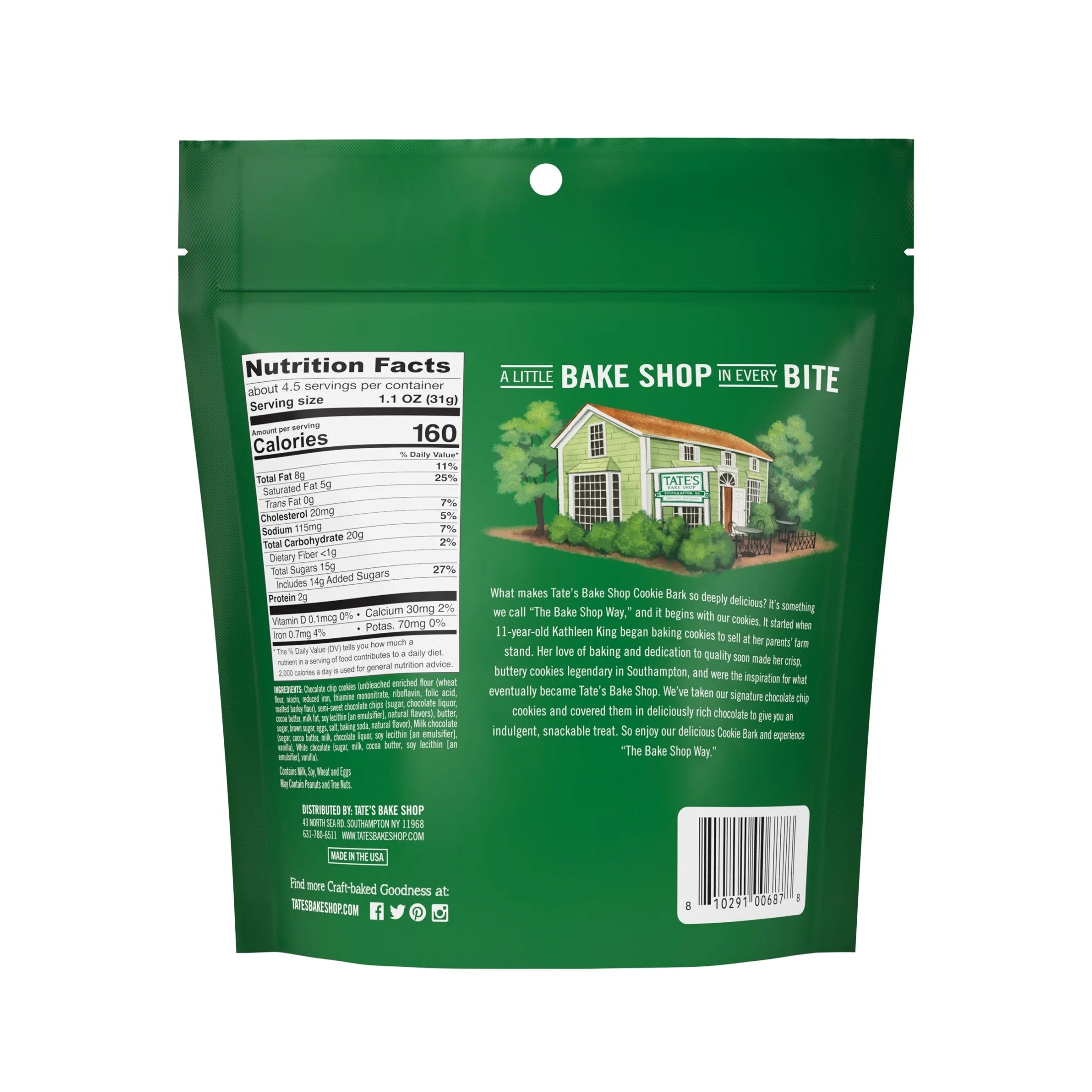 Bake Shop Cookie Bark, Chocolate Chip Cookies with Milk Chocolate & White Chocolate, 5 Oz