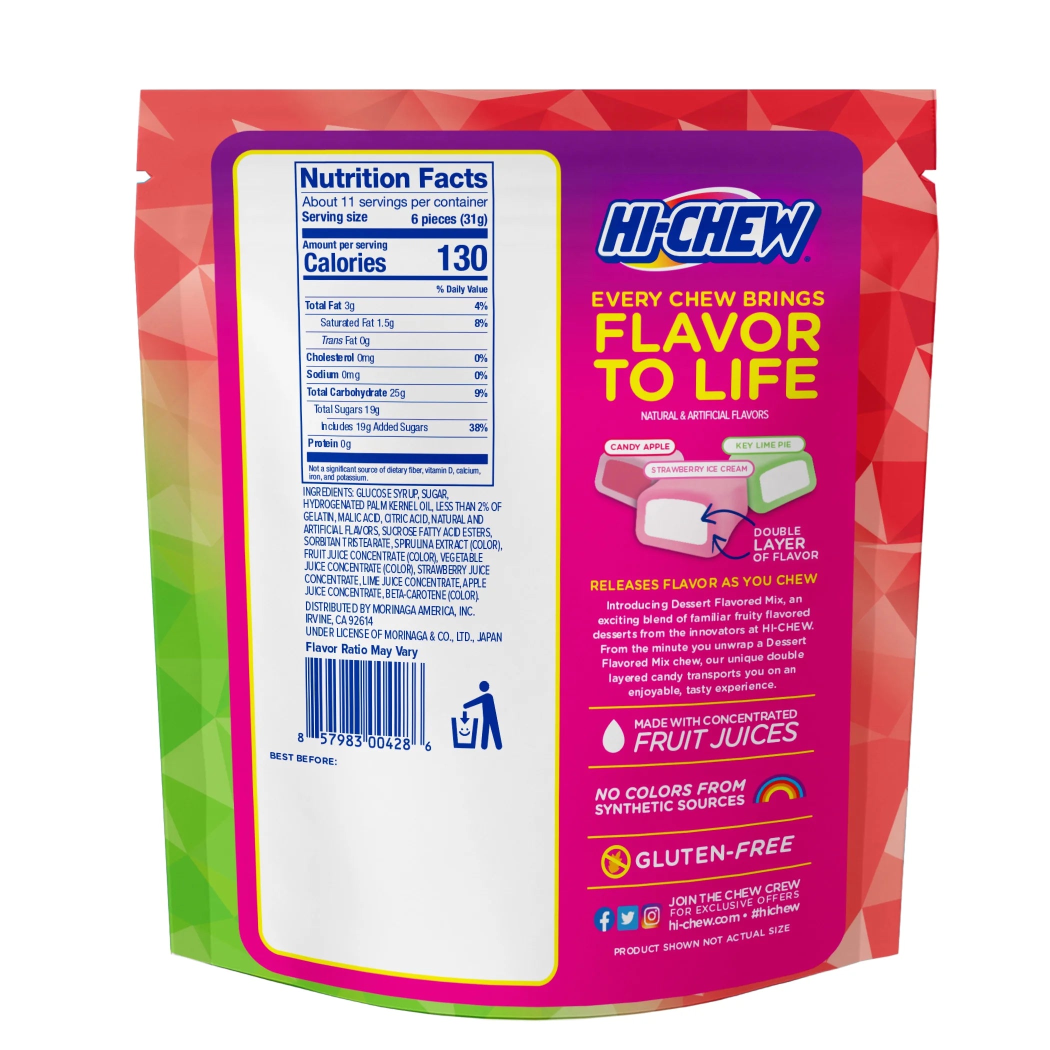 (5 Pack)  Dessert Mix Chewy Candy, 11.65 Oz, Stand up Pouch