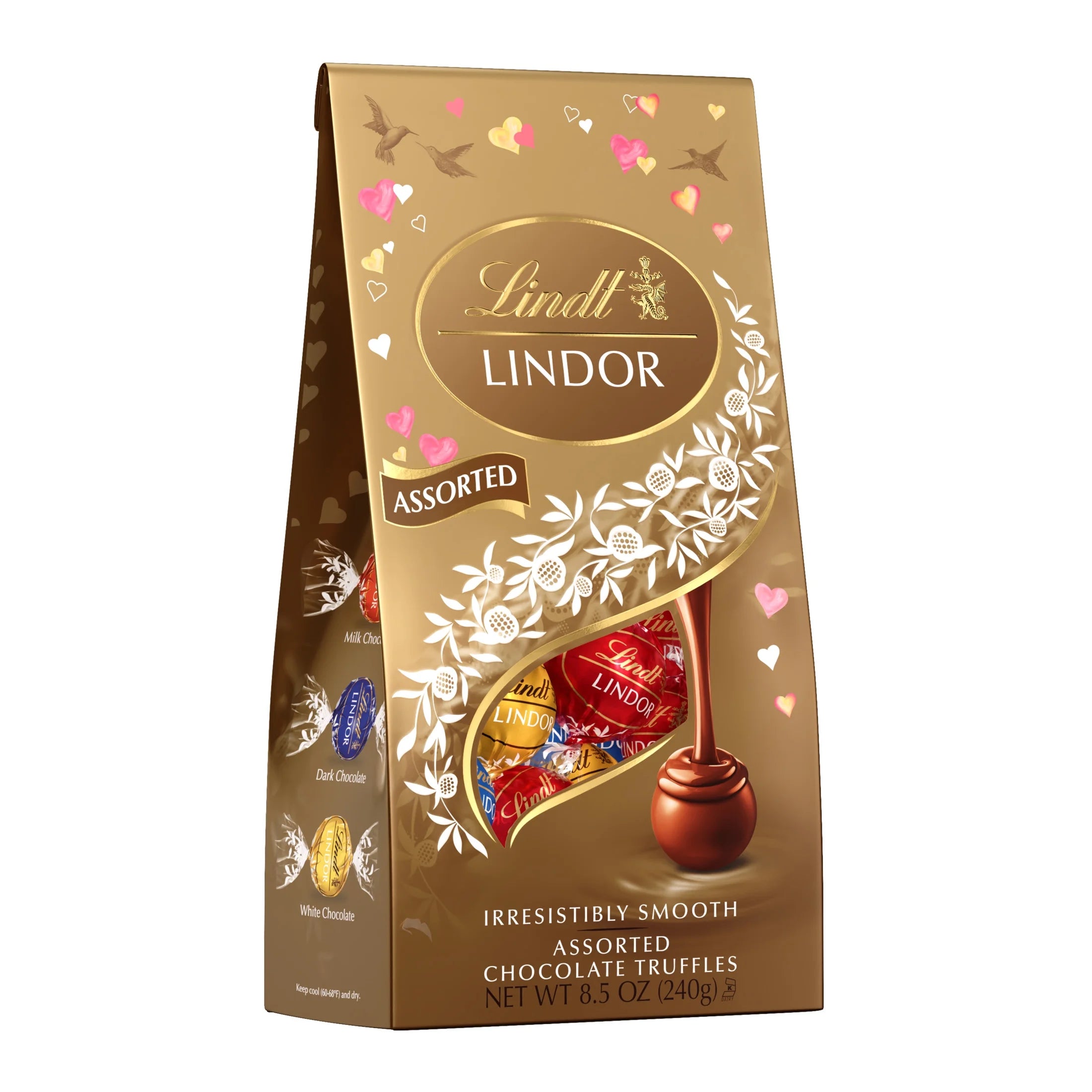 LINDOR Valentine'S Day Assorted Chocolate Candy Truffles, 8.5 Oz. Bag