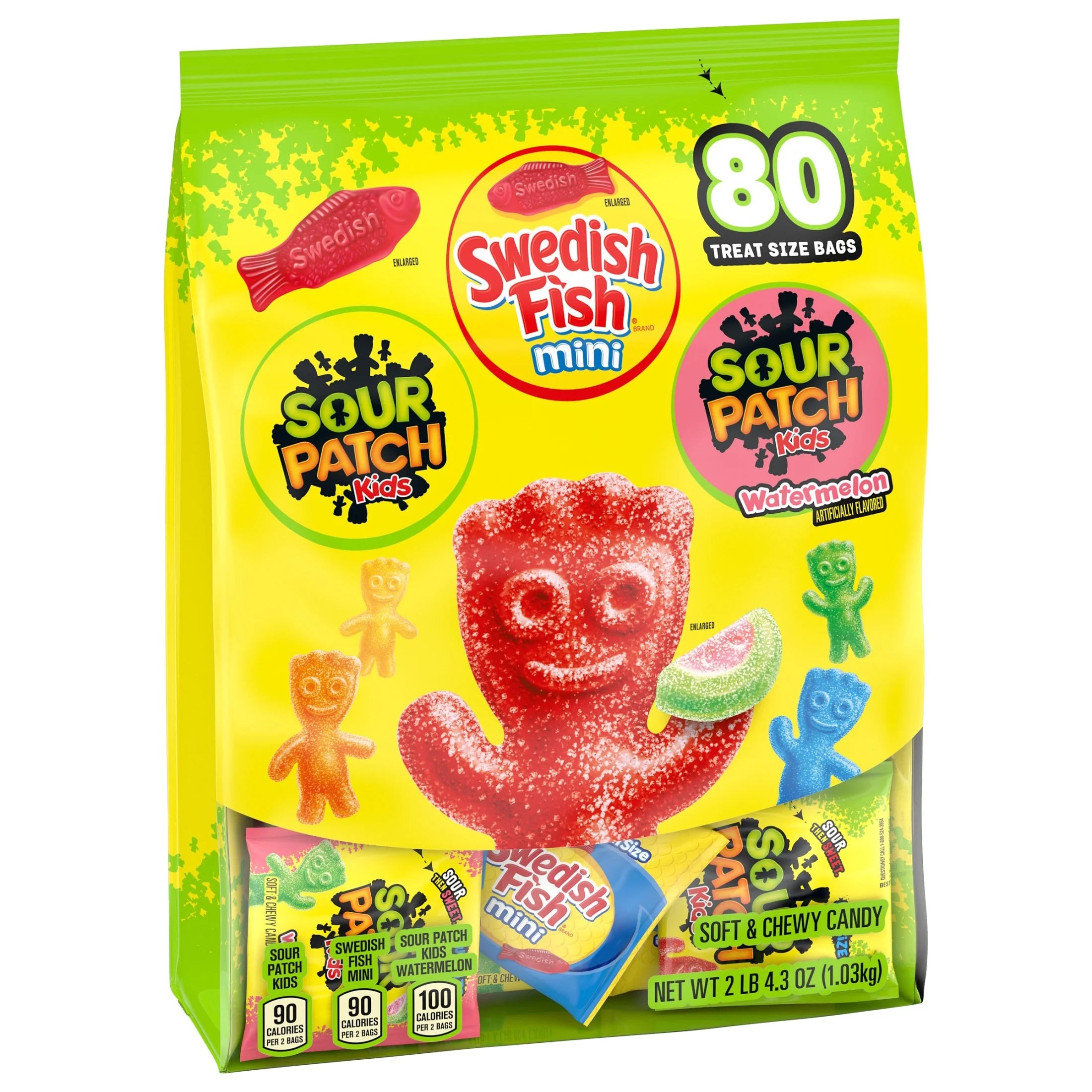 and SWEDISH FISH Mini Soft & Chewy Candy Variety Pack, Bulk Candy, 80 Snack Packs