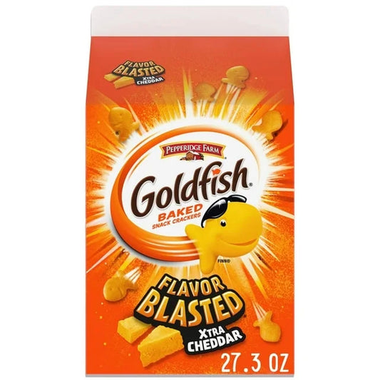 Goldfish Flavor Blasted Xtra Cheddar Cheese Crackers Carton - 27.3Oz - Pack of 2