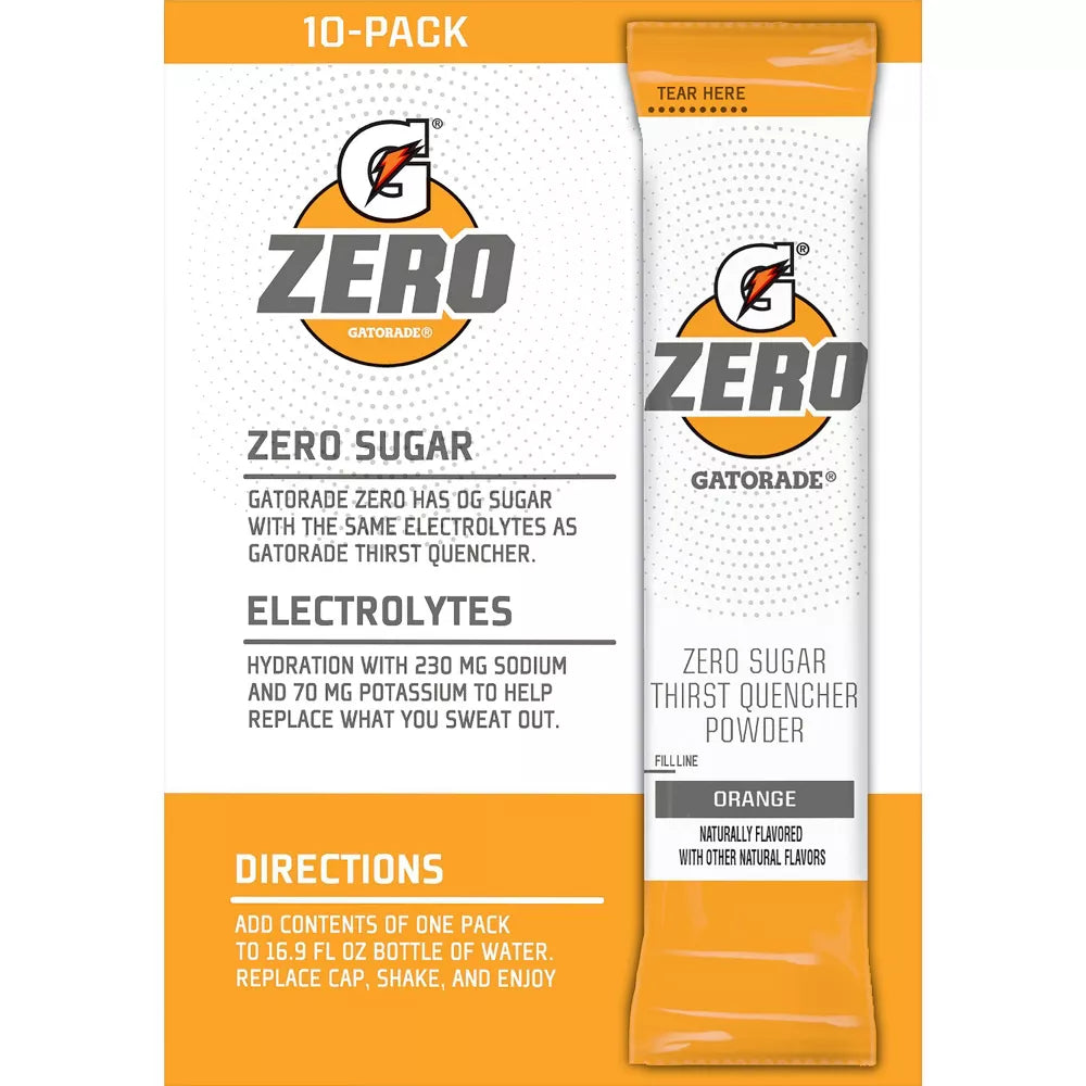 GZERO Orange Sports Drink Mix - 1.08Oz (2 Pack)