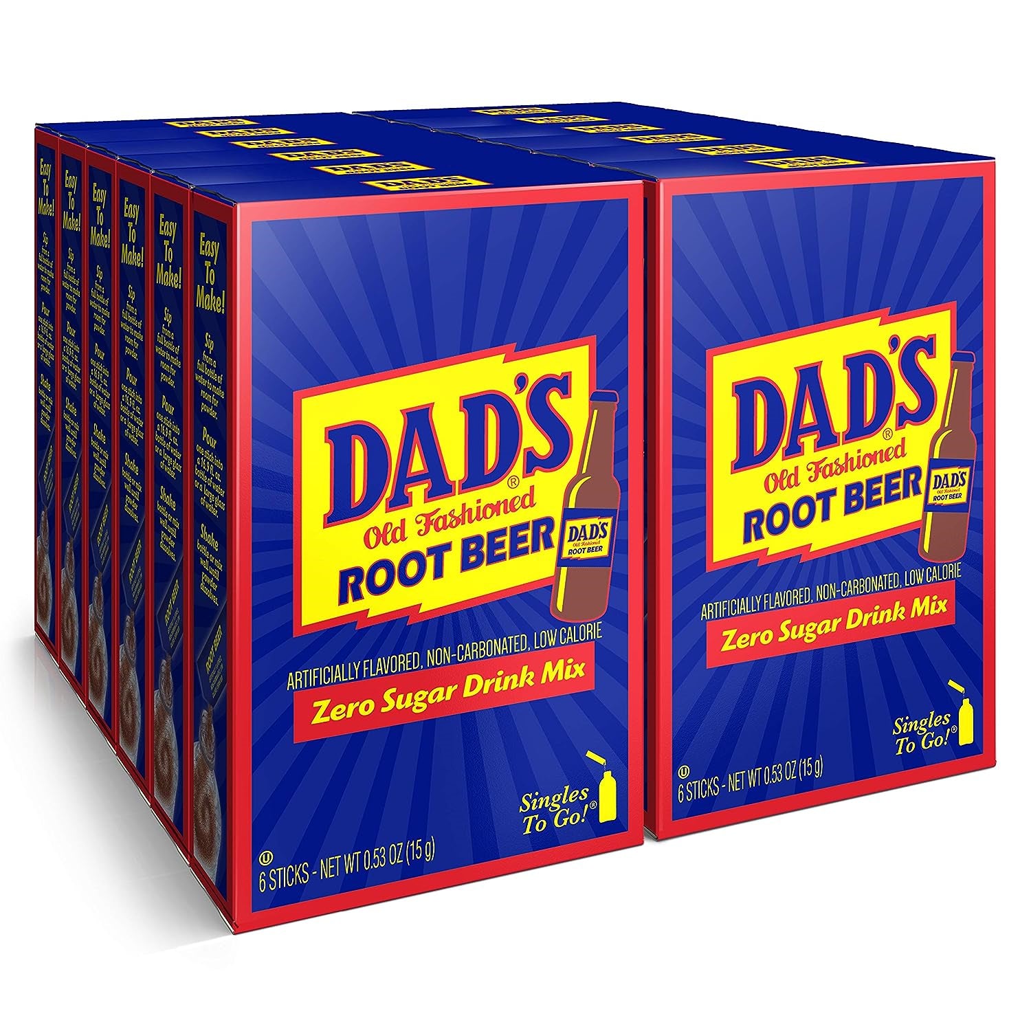 Dads Old Fashioned Root Beer Singles to Go Drink Mix 72 Stick Sugar Free