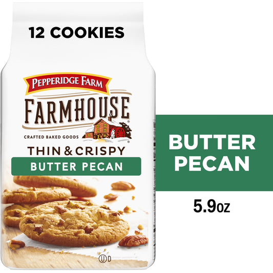 Farmhouse Thin & Crispy Butter Pecan Cookies, 5.9 Oz Bag