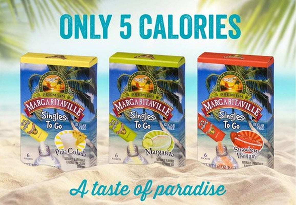 Margaritaville Singles to Go Drink Mix Pack of 3 Sugar Free 18 Servings