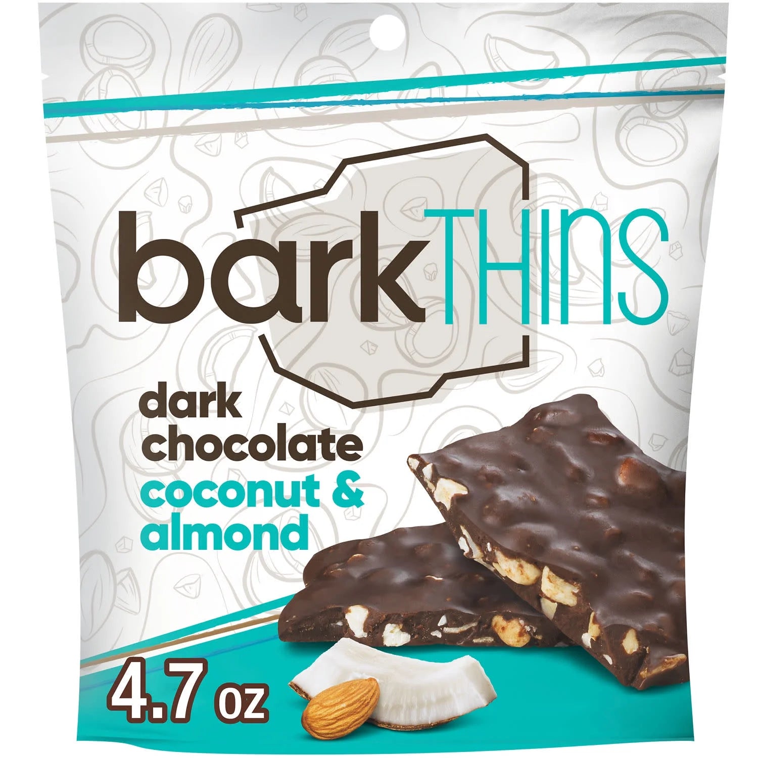 Dark Chocolate, Coconut and Almond Snacking Chocolate, Bag 4.7 Oz