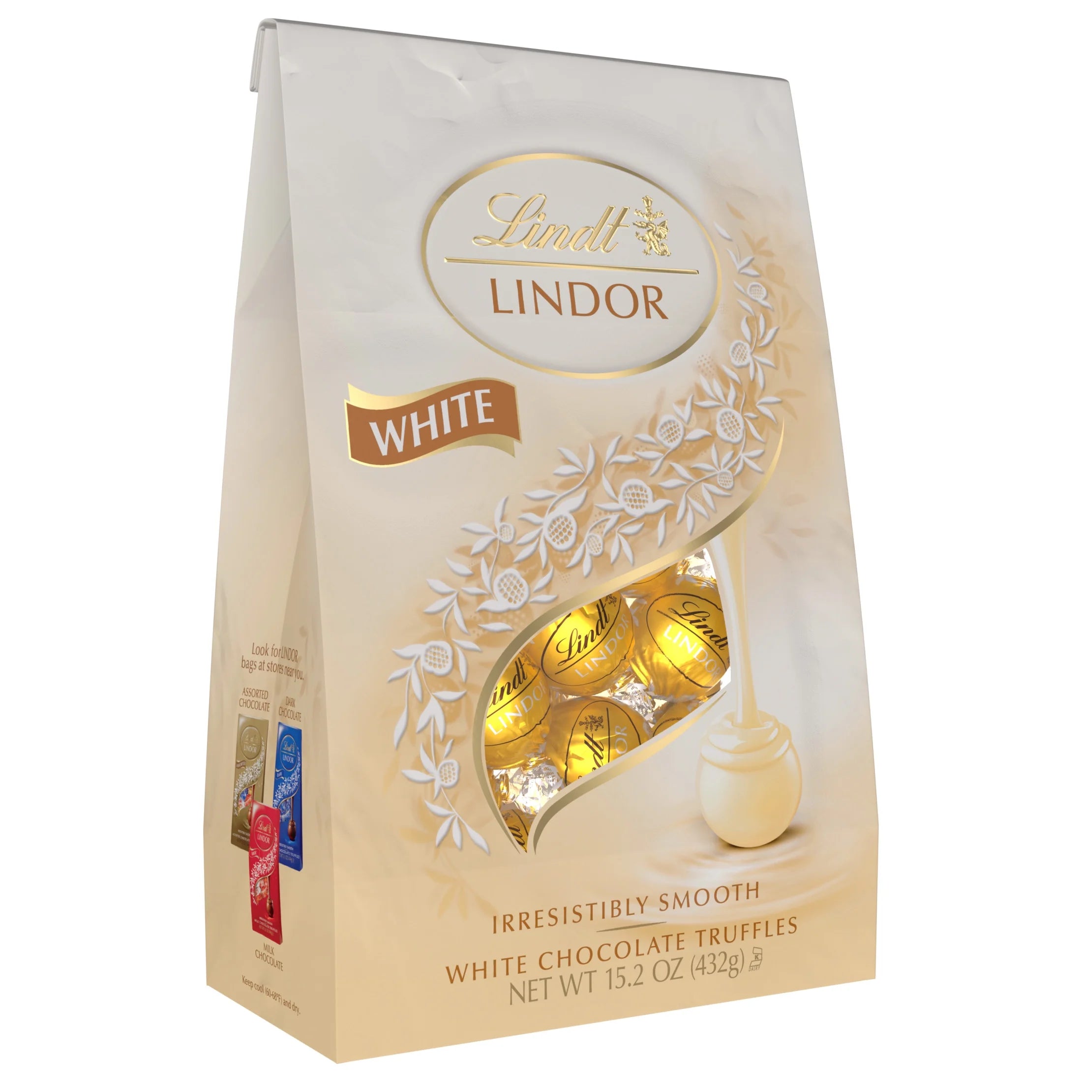 Lindor White Chocolate Candy Truffles, 15.2 Oz. Bag