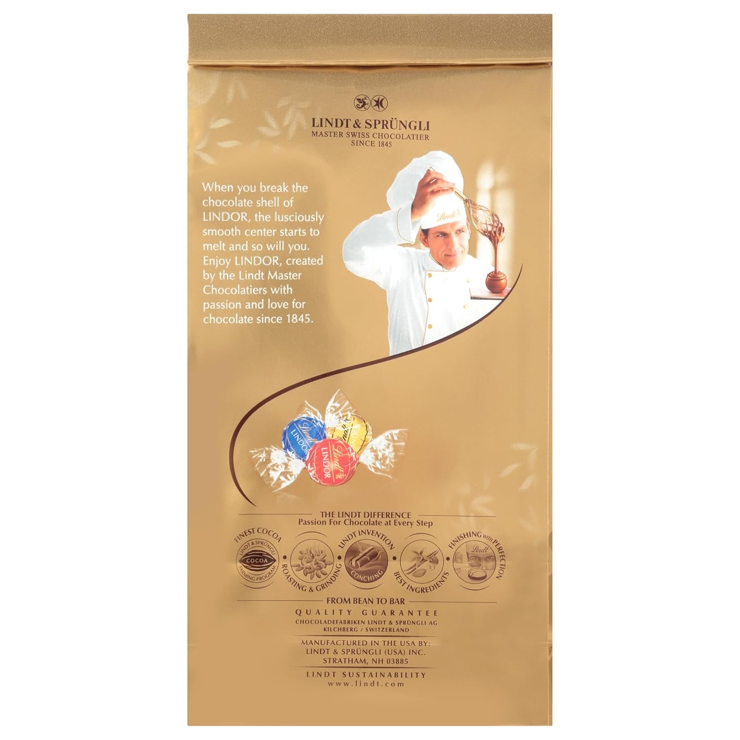 LINDOR Assorted Chocolate Truffles, Chocolate Candy with Smooth, Melting Truffle Center, Great for Gift Giving, 5.1 Oz. Bag (6 Pack)