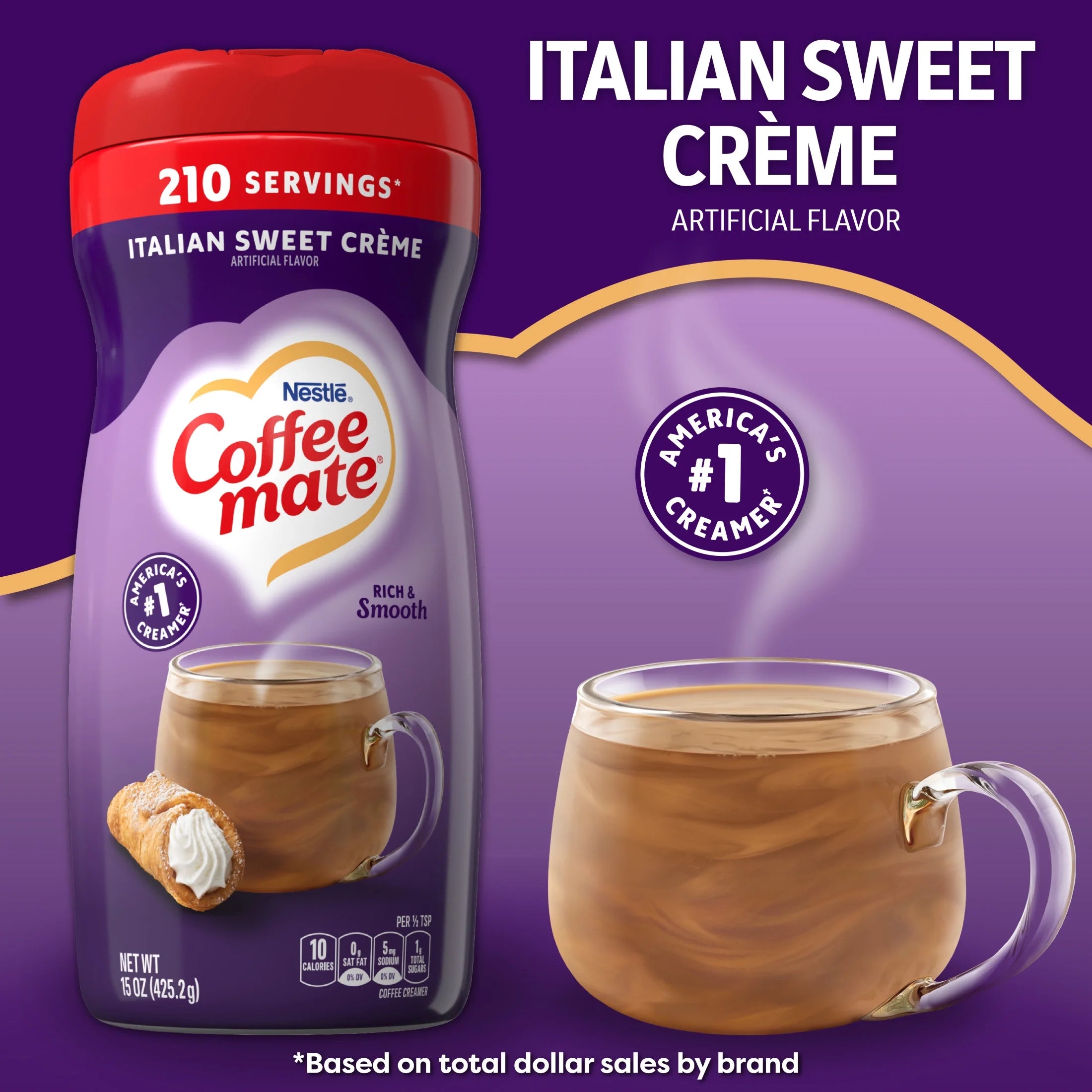 (2 Pack) Nestle  Italian Sweet Creme Powder Coffee Creamer, 15 Oz