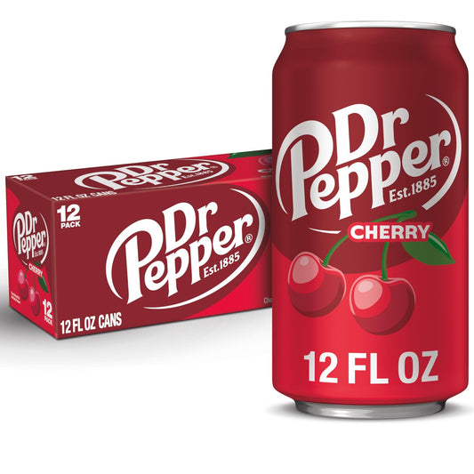Dr Pepper Original Cherry Cream Soda 12 Fl Oz Pack of 12 Unique Flavor Drink