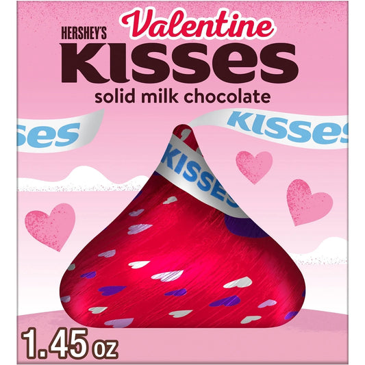 KISSES Solid Milk Chocolate, Valentine'S Candy Gift Box, 1.45 Oz
