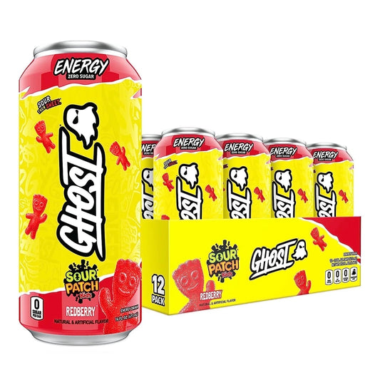 Zero Sugar Energy Drink, SOUR PATCH KIDS Redberry, 16 Oz Can, 12 Pk