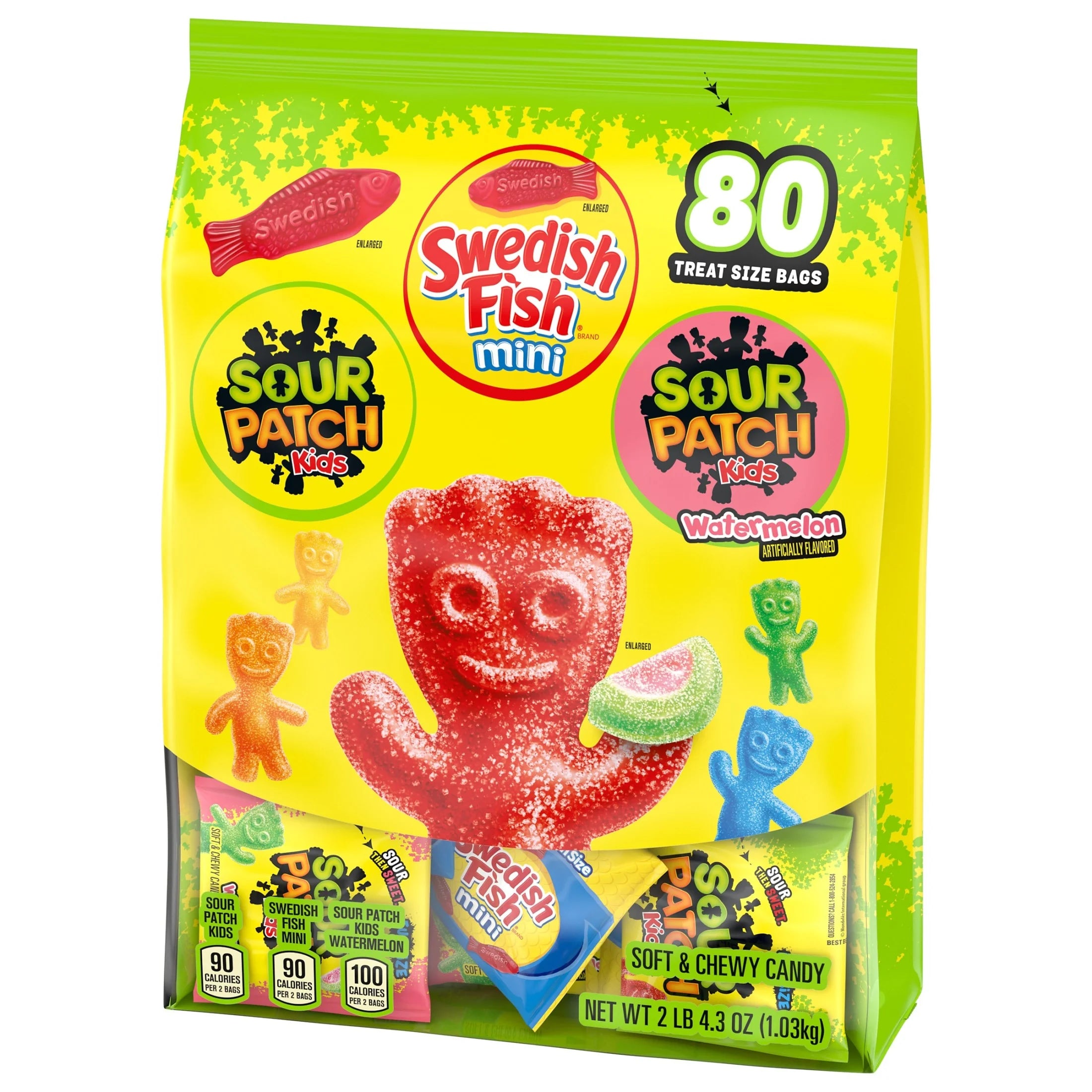 and SWEDISH FISH Mini Soft & Chewy Candy Variety Pack, Bulk Candy, 80 Snack Packs