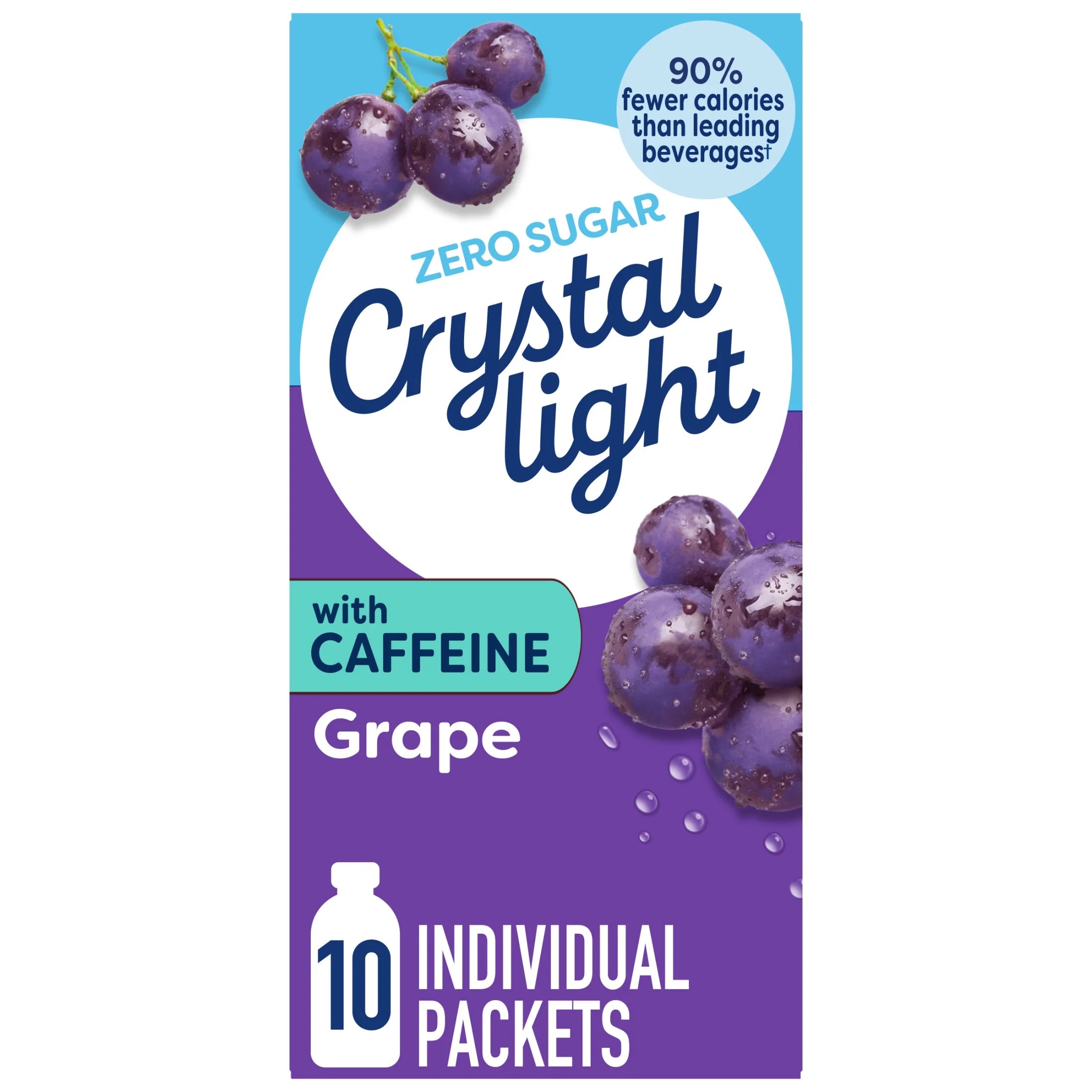 (3 Pack)  Drink Mix with Caffeine, 10 Packets, for Convenient On-The-Go Flavorful Hydration, Grape Natural Flavor with Other Natural Flavors, Zero Sugar, 1.1 Oz